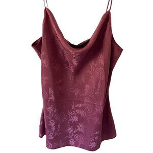 Paige Women's Giovanna Cowl Neck Damask Floral Cami, Large, Dusty Plum